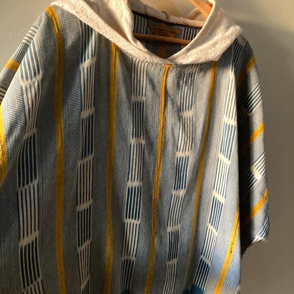 Striped Hooded Poncho Jacket - Picture 4 of 11